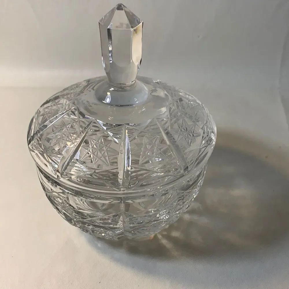 Vintage Decorative Crystal Candy Dish Cut Glass